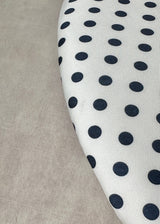 Cynthia Boater Hat in Silk in Polka Dot