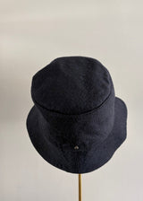 Navy and Brown Reversible Cashmere Bucket Hat