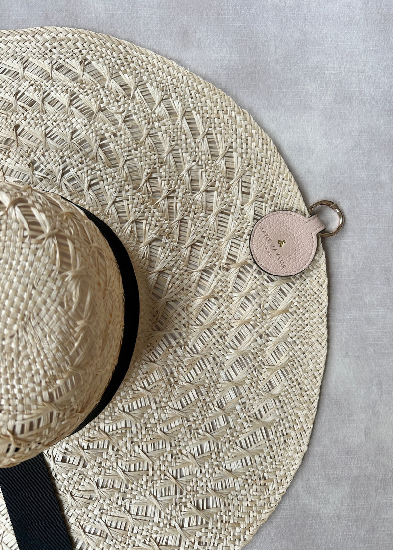 Sun Hat in Straw with Black Ribbon