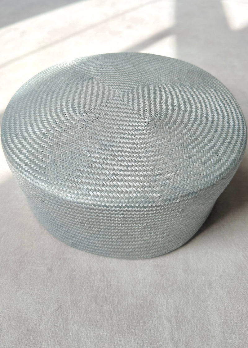 Rhea Pillbox in Straw in Blue