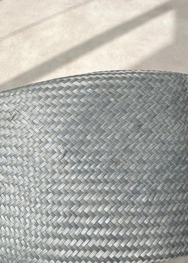 Rhea Pillbox in Straw in Blue