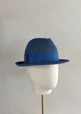 Small Straw Sun Hat in Blue