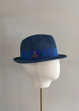 Small Straw Sun Hat in Blue