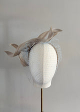 Sculptural Headband with Buntal and Veiling
