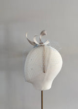 Sculptural Headband with Buntal and Veiling
