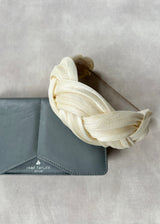 Antheia Headband in Silk Abaca in Ivory