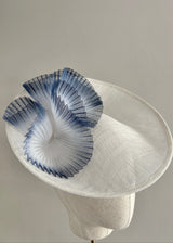 Gaia Hat in Straw with Pleated Crin in White