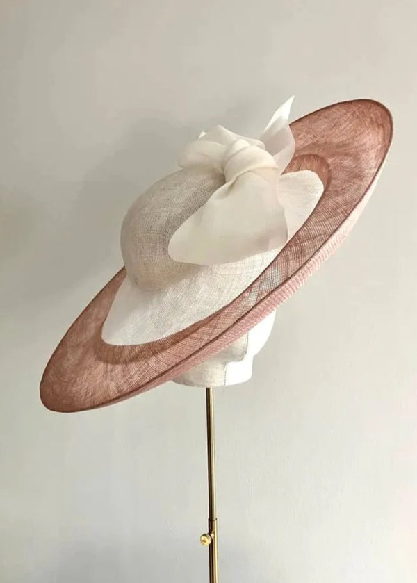 Decima in Two Tone Sinamay with Organza Bow