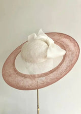 Decima in Two Tone Sinamay with Organza Bow