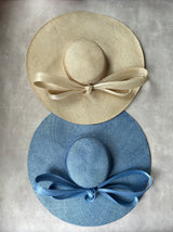 Fortuna Boater in Straw with Bow in Natural