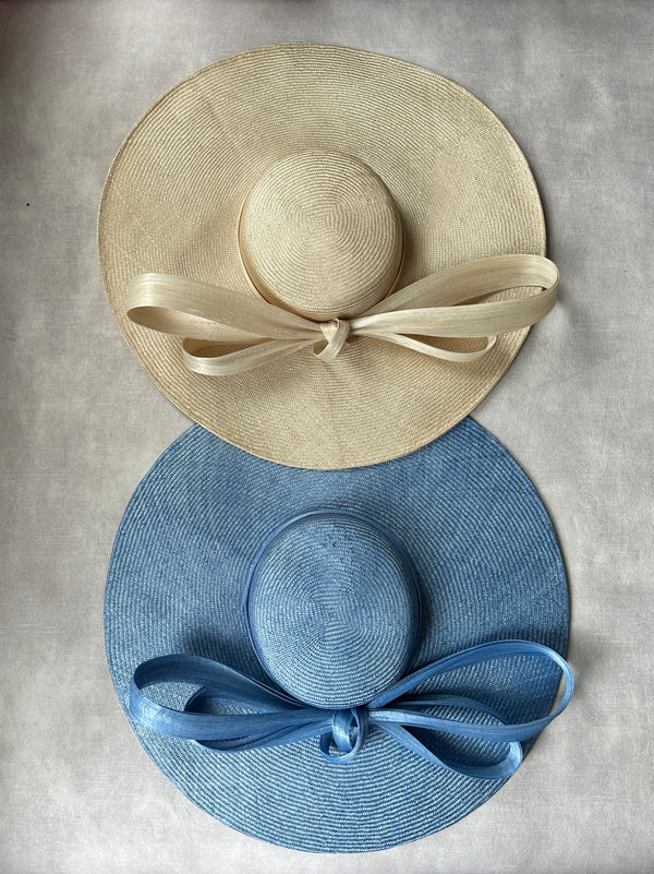 Fortuna Boater in Straw with Bow in Natural