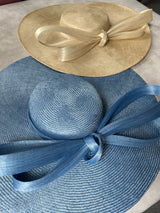 Fortuna Boater in Straw with Bow in Natural