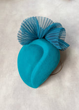 Selene Wool Felt Cocktail Hat in Peacock