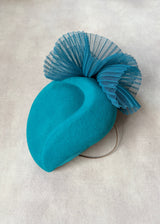 Selene Wool Felt Cocktail Hat in Peacock
