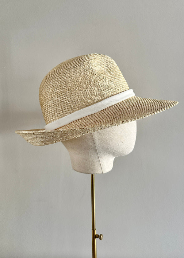 Katie Pedal Straw Trilby Hat in Natural