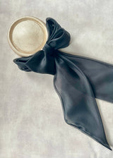 Roma Tailored Pillbox in Straw with Organza Bow in Natural