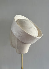 Delia Pillbox in Fine Straw in Ivory