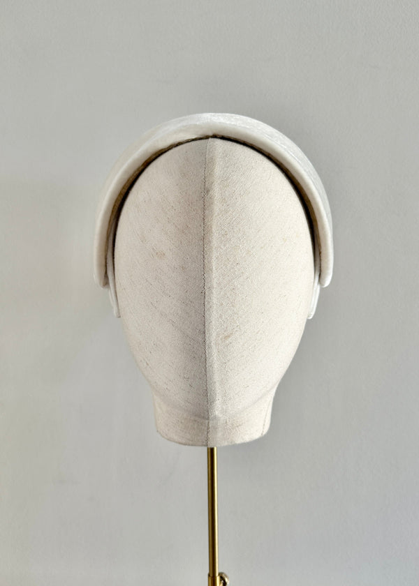 Diana Velvet Headband in Ivory
