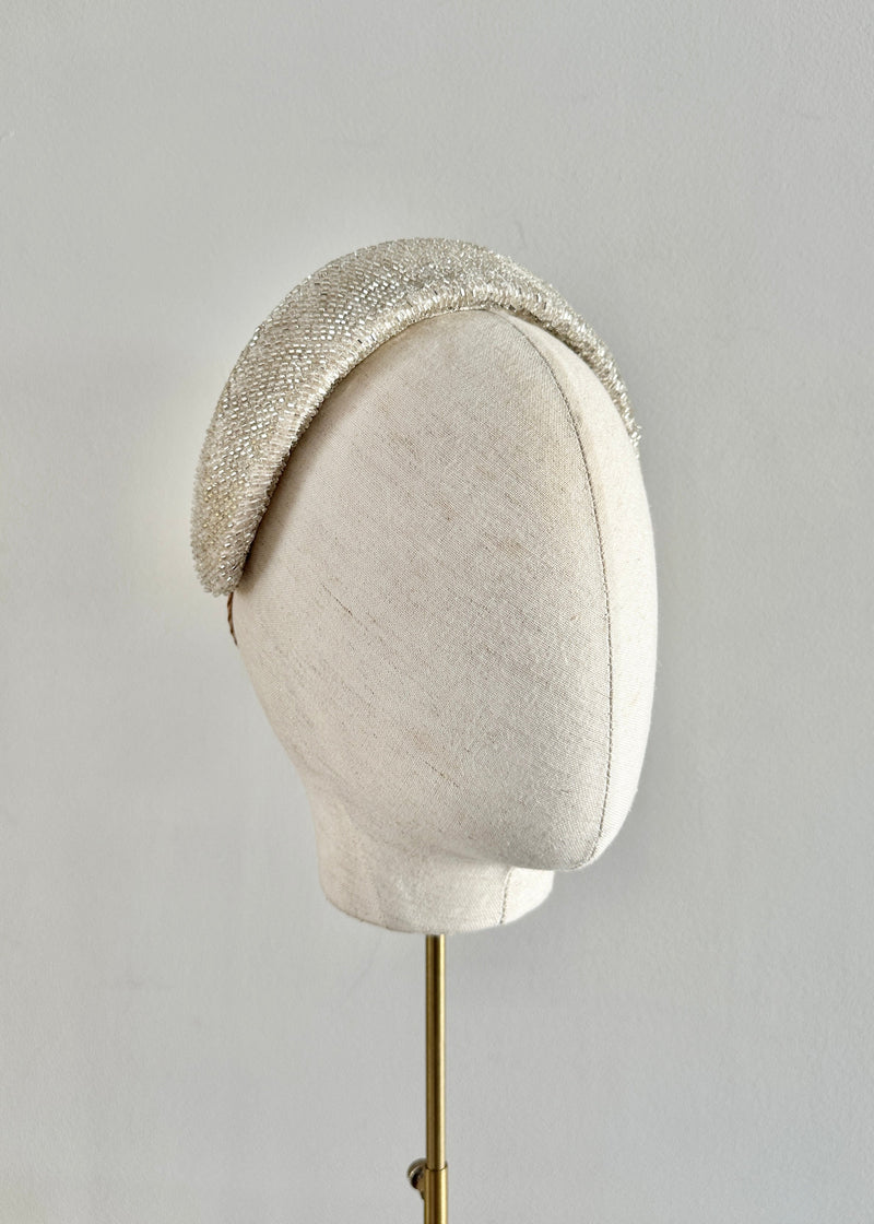 Diana Beaded Headband in Ice