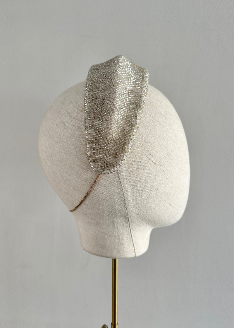 Diana Beaded Headband in Ice