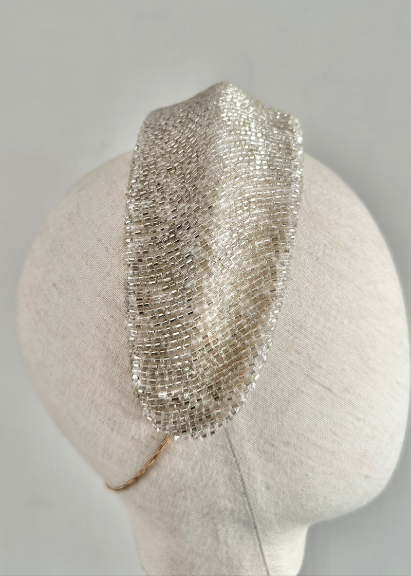 Diana Beaded Headband in Ice