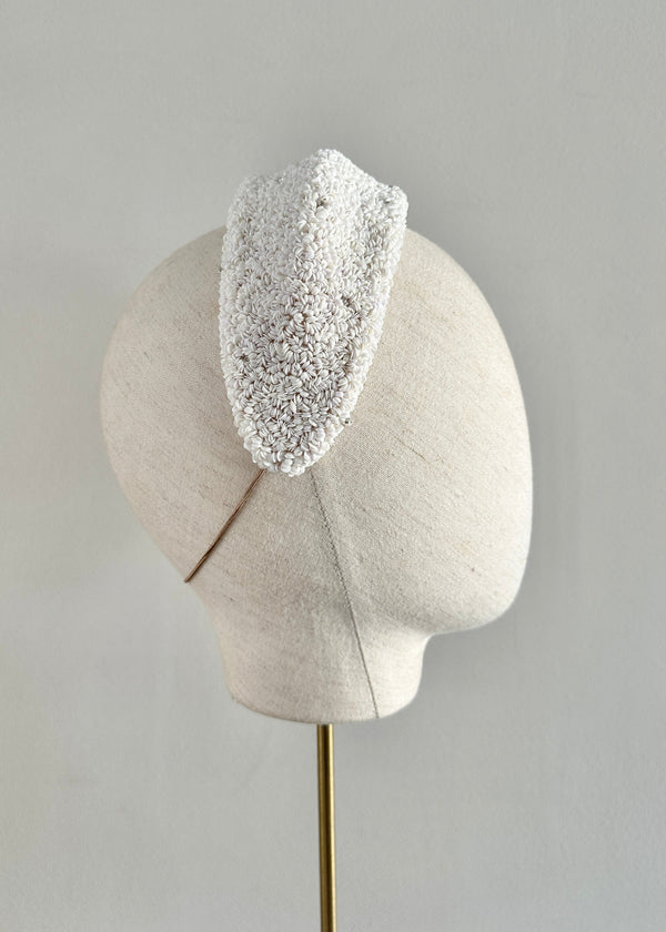 Diana Sequin Crystal Encrusted Headband in White