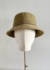 Cloche Hat in Luxury Felt with Cord Trim in Loden