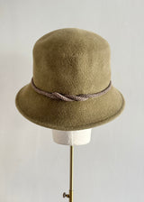 Cloche Hat in Luxury Felt with Cord Trim in Loden
