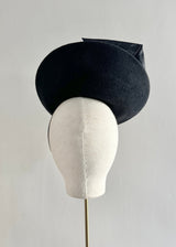 Thea Hat in Felt in with Satin Bow in Black
