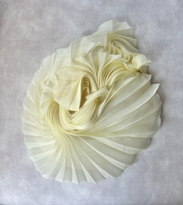 Sol Hat with Organza Pleats in Yellow