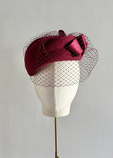Neso Hat in Luxury Felt with Satin Bow and Veiling