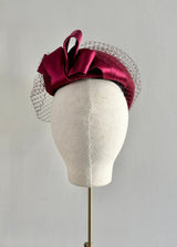 Neso Hat in Luxury Felt with Satin Bow and Veiling