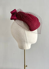 Neso Hat in Luxury Felt with Satin Bow and Veiling