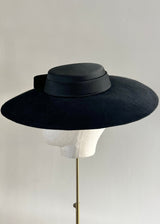 Hera Hat in Luxury Felt with Satin Crown in Black