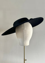 Hera Hat in Luxury Felt with Satin Crown in Black