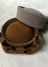 Delia Luxury Felt Pillbox with Bow and Veiling