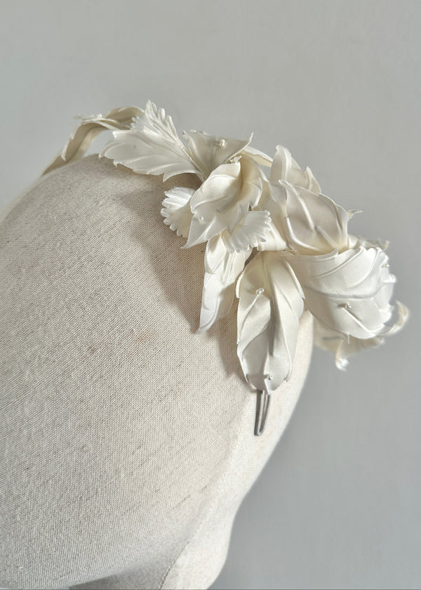 Bridal Leaves Curling Headpiece with Pearls