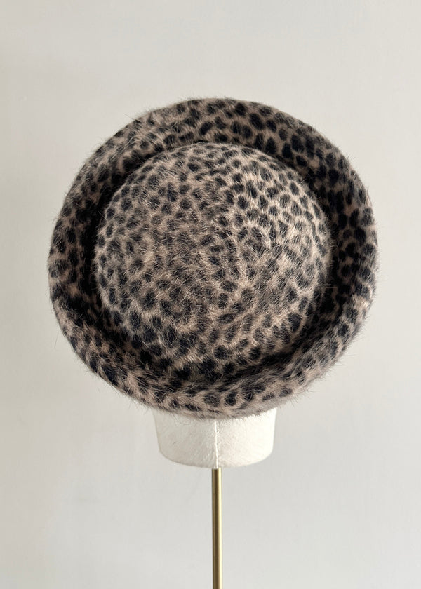 Delia Pillbox in Felt in Animal Print