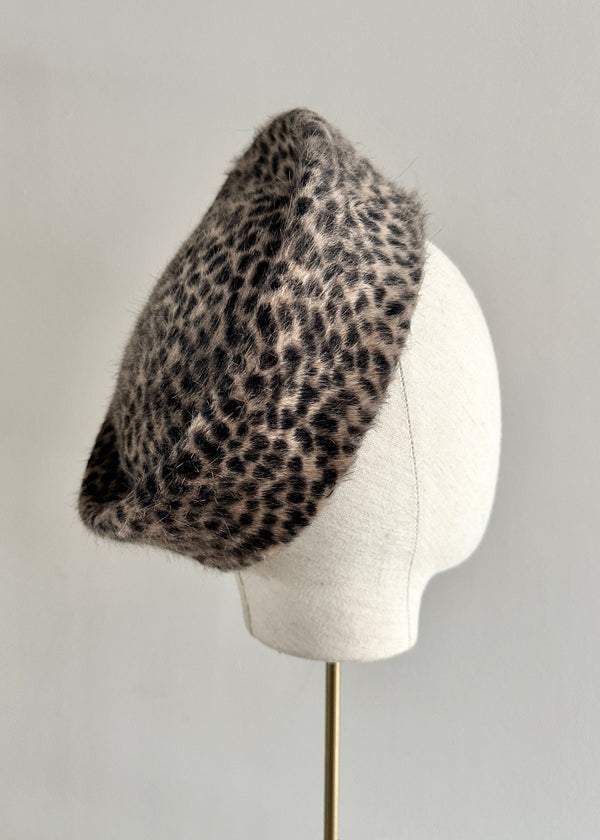 Delia Pillbox in Felt in Animal Print