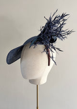 Aurora Hat in Sinamay in Navy