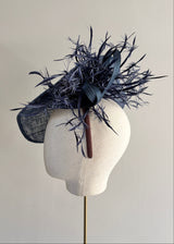 Aurora Hat in Sinamay in Navy