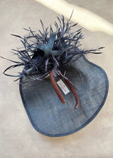 Aurora Hat in Sinamay in Navy