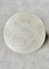 Rhea Pillbox in Straw in Ivory