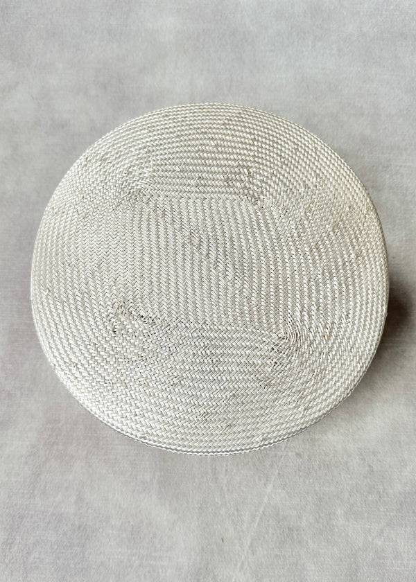 Rhea Pillbox in Straw in Ivory