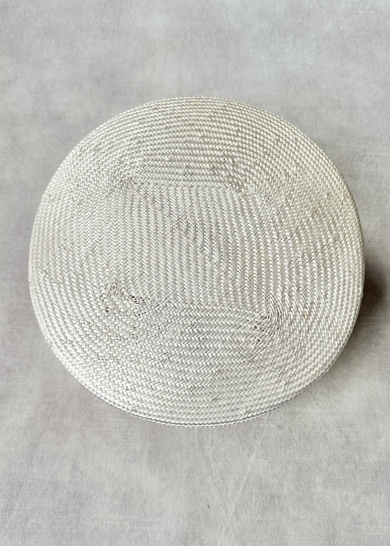 Rhea Pillbox in Straw in Ivory
