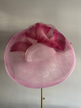 Kyra Hat in Straw with Pleated Crin in Pink