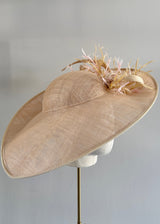 Juno Hat with Goose Feathers and Buntal in Natural