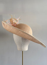 Juno Hat with Goose Feathers and Buntal in Natural