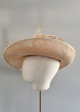 Juno Hat with Goose Feathers and Buntal in Natural