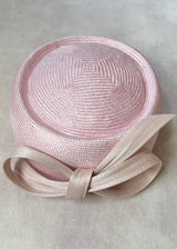 Roma Pillbox in Straw with Bow